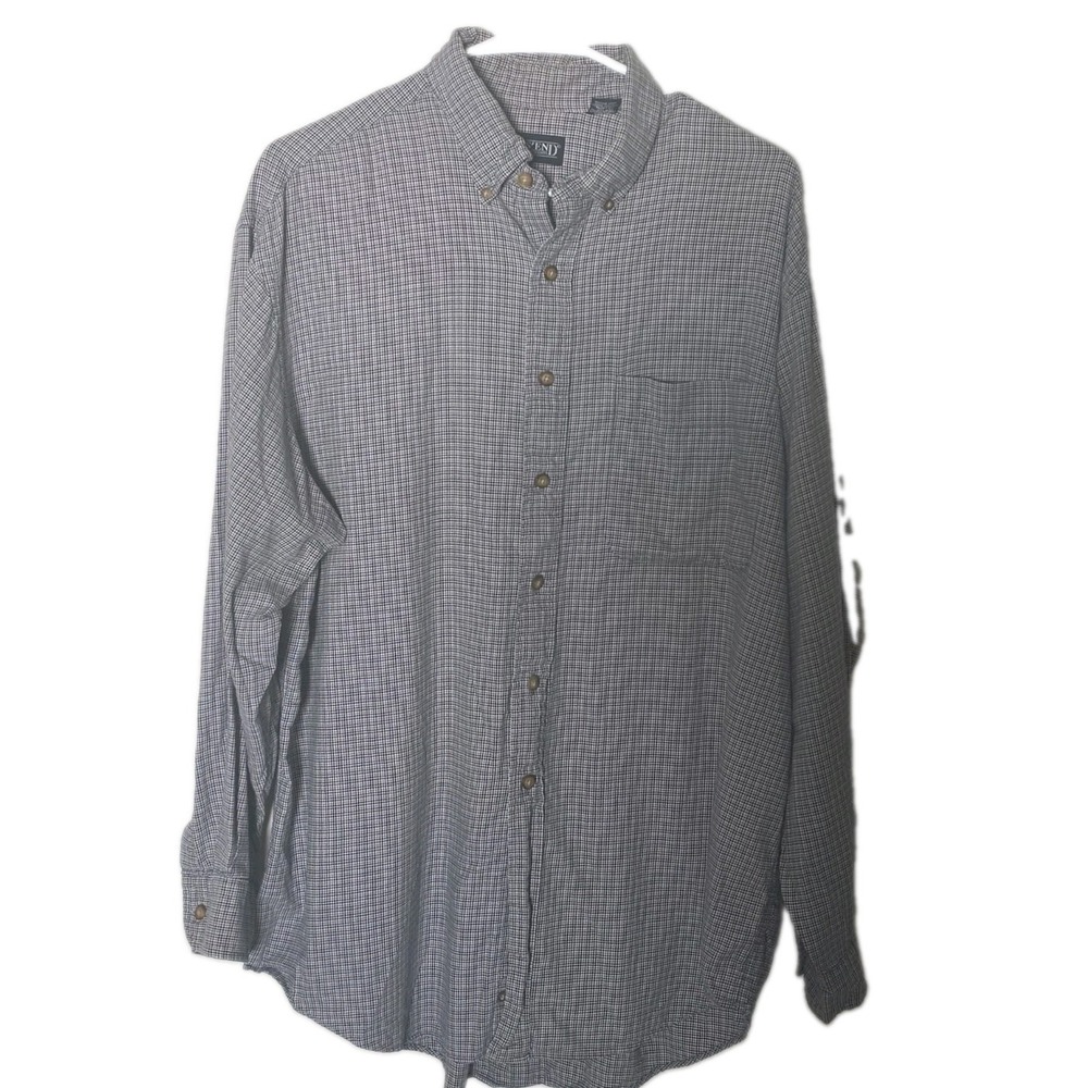 Lands End Mens Plaid Button down Shirt 100% Cotton Size Large 16-16 1/2